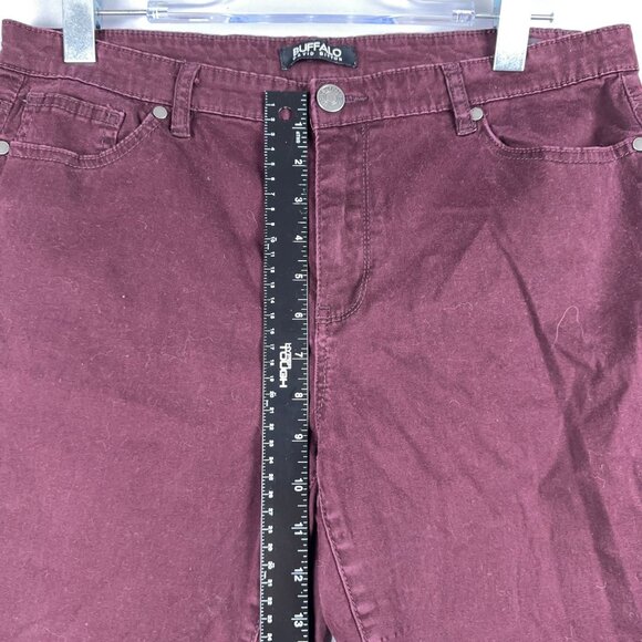 Buffalo David Bitton Hope Skinny Jeans Womens Size 12/32 Mid Rise Stretch Maroon - Picture 11 of 15